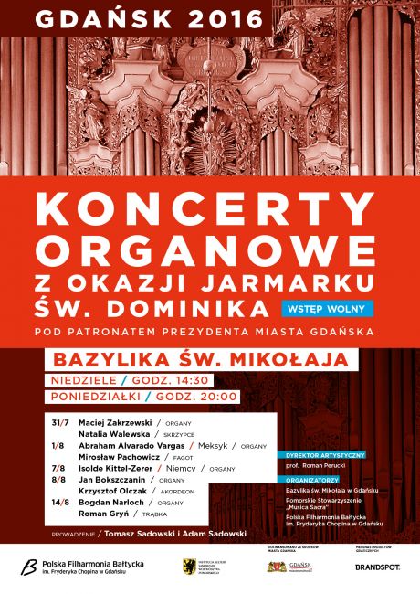 Koncerty organowe z okazji Jarmarku św. Dominika
