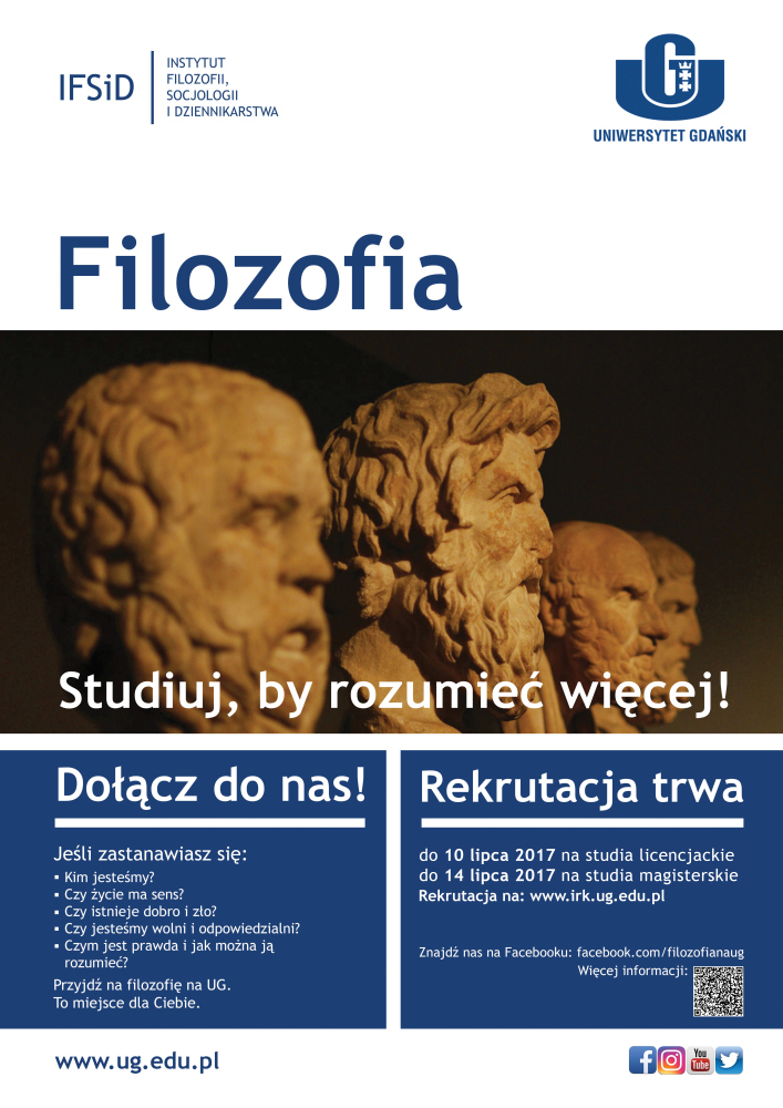 Studiuj Filozofię w Instytucie Filozofii, Socjologii i Dziennikarstwa Uniwersytetu Gdańskiego