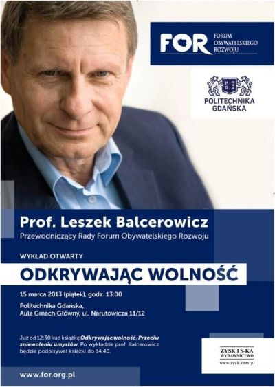 wykład L. Balcerowicza plakat